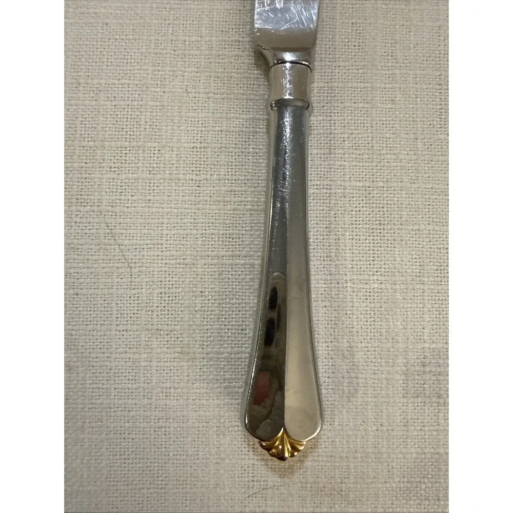 Oneida Golden Juilliard Cube Heirloom Stainless Flatware Gold Accent Tip Knife‎